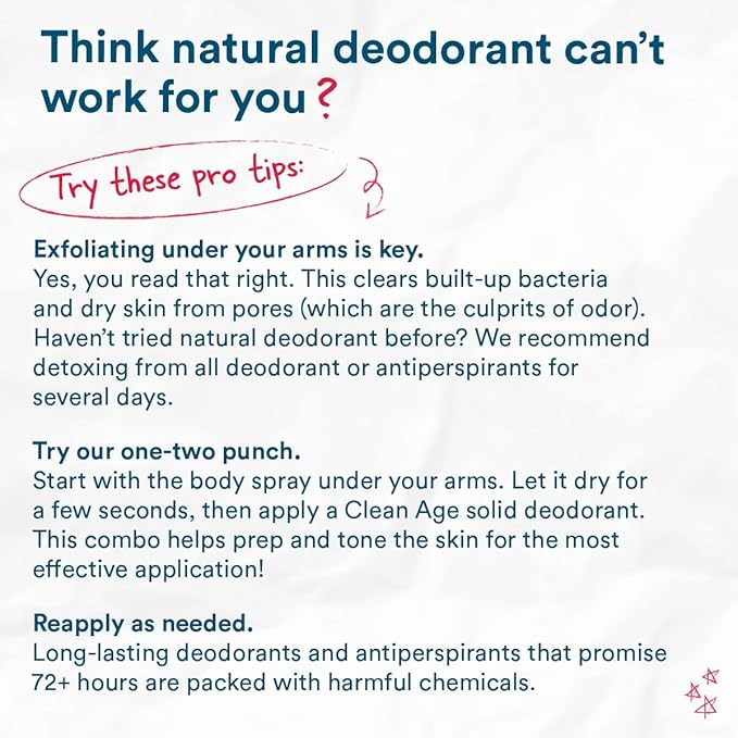 Aluminum Free Deodorant & Body Spray for Whole Body - Citrus 4oz - Clean Deodorant and Body Spray for Teen Boys and Girls -With AHA Fights Body Acne-Formula Specific Body Spray for Teens