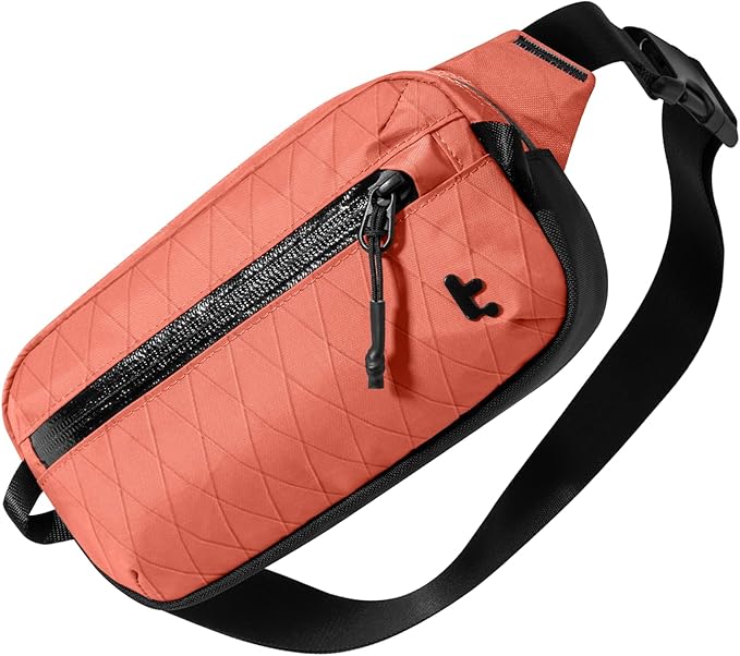 tomtoc 1.5L X-Pac Sling Bag with RFID Blocking, Crossbody Bag Minimalist Chest Shoulder Pack for Men/Women, Water-resistant Lightweight Casual Funny Pack for Travel, Daily Commute