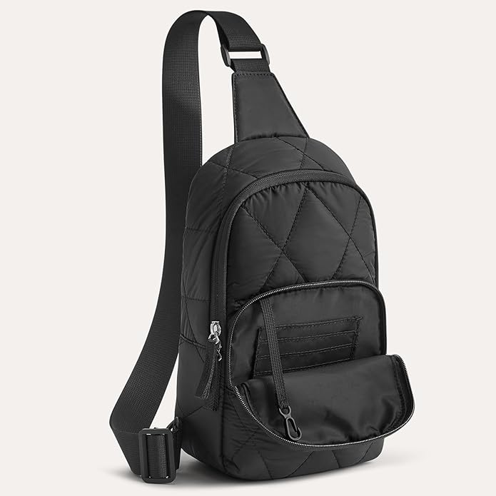 G4Free Sling Bag for Women, Casual Quilted Puffer Crossbody Purse Lightweight Fanny Packs for Daily Travel Work