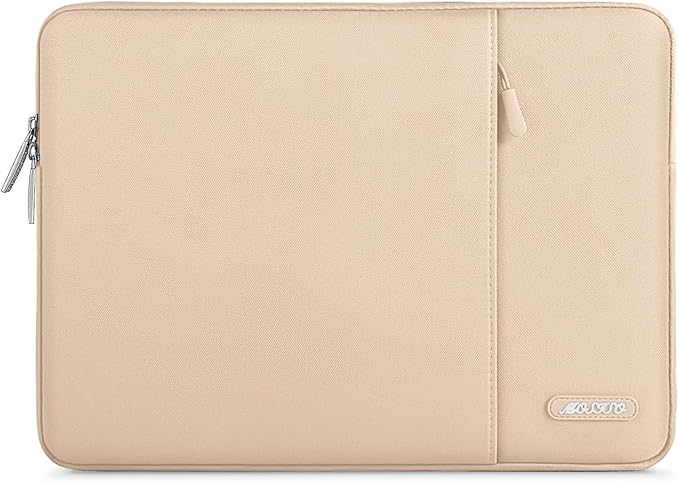 MOSISO Laptop Case 13 inch, 13 inch Laptop Sleeve Compatible with MacBook Air M4 M3 M2 M1 2025-2018 / Pro M2 M1 2025-2016, Polyester Vertical Computer Sleeve Bag with Pocket, Apricot