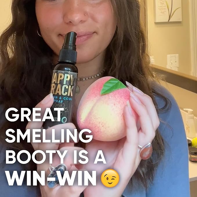 Derm Dude Happy Crack Refresh & Cool Butt Spray | Minty Fresh Scent | Deodorant & Odor Eliminator with Soothing Witch Hazel & All-Natural DeoPlex for Odor Control | 2 oz (1 Pack)