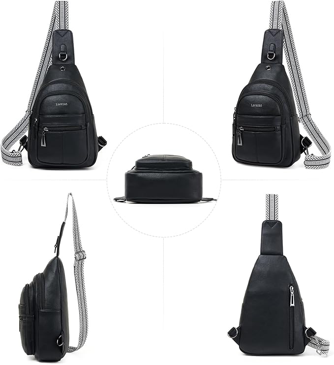 Sling Bag for Women Crossbody Purse Leather Crossbody Bag Fanny Pack Chest Pack for Travel Everyday Vacation