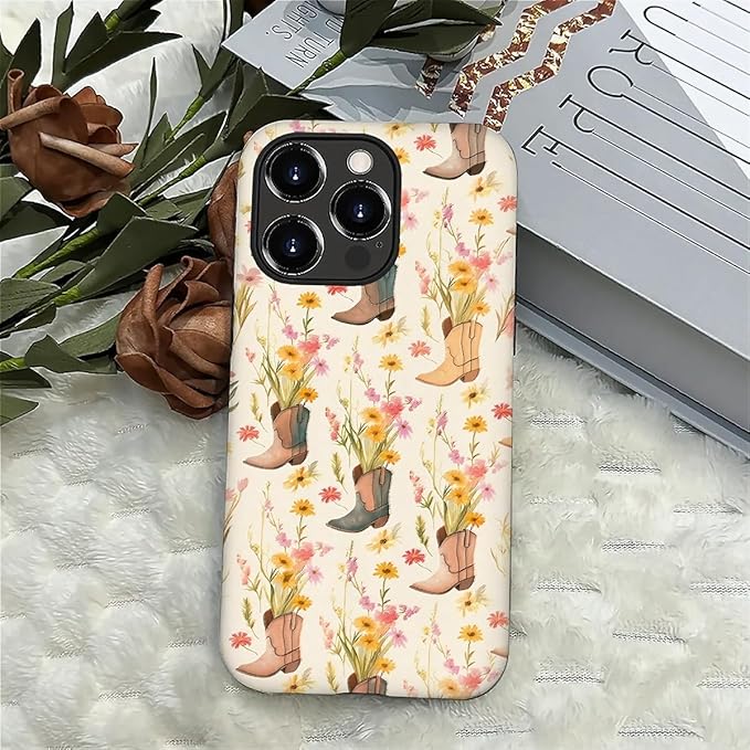 Case for iPhone 16 Pro Max,Western Cowgirl for Woman Men Full Body Protective Cover Shockproof 2 in 1 Silicone + Hard PC Case for iPhone 16 Pro Max