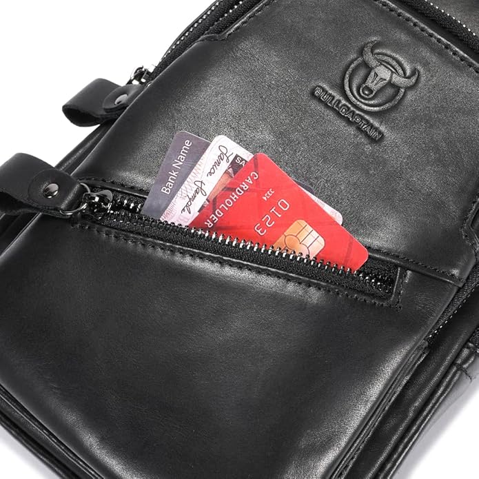 KPYWZER Vintage Leather Sling Bag Backpack for Men Crossbody Shoulder Chest Day Pack Backpacks