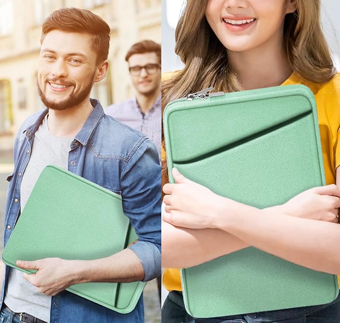 Askuko Laptop Case, Shockproof Protective Computer Sleeve Cover, Handbags Portable Laptop Bag for 15.6 inch HP Dell Asus Lenovo Notebook Computer with Front Pocket, Light Blue