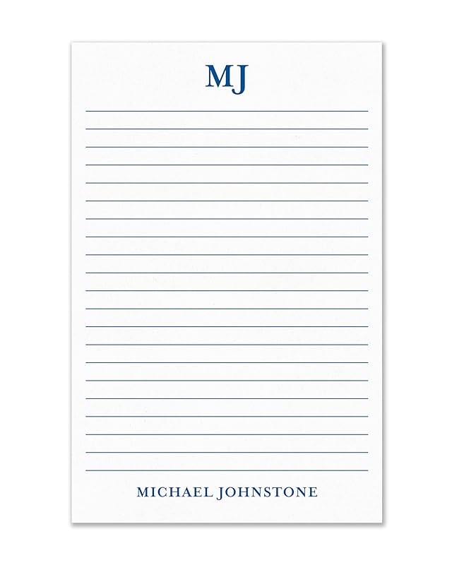Personalized Notepad with Monogram and Name, Monogrammed Stationery 50 or 100 Sheets Lined or Unlined in Choice of Colors, Tear off Note Pad, Memo Pad, To Do List (Style #3)
