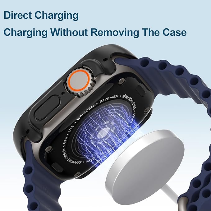 2 in 1 Waterproof Case for Apple Watch Screen Protector Ultra 1/2 Ultra 3(2025) 49mm with Tempered Glass [Overal Protective] Ultra-Thin PC Bumper Cover Compatible iWatch Accessories