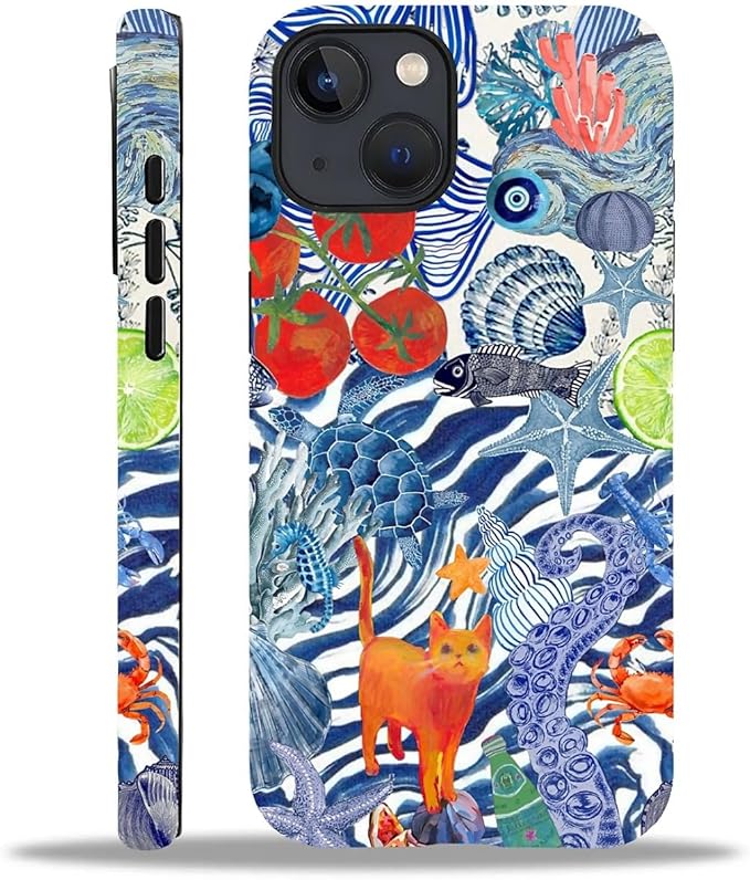 Case for iPhone 15,Leopard Cherry Shell Aesthetics for Woman Men Full Body Protective Cover Shockproof 2 in 1 Silicone + Hard PC Case for iPhone 15