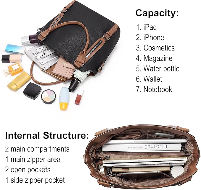 CLUCI Purses for Women Vegan Leather Handbags Tote Purse Shoulder Bag Large Ladies Hobo Bags