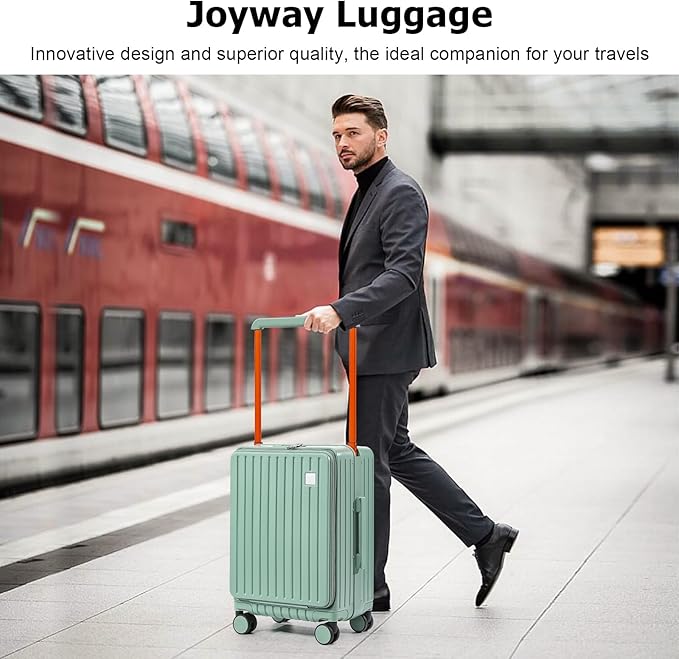 Joyway Hardshell 24 inch luggage with spinner wheels, Lightweight Hardside large checked withTSA Lock (Green, Checked Luggage-24 Inch)