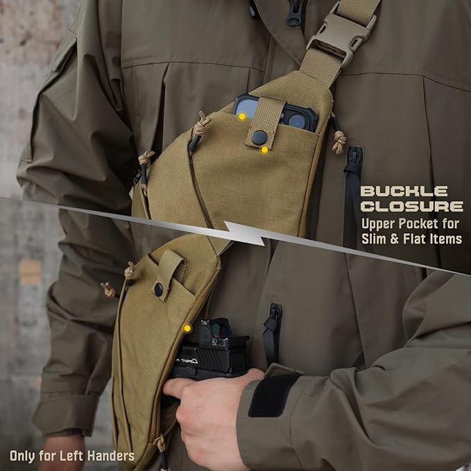 WYNEX Tactical Crossbody Sling Bag,Concealed Carry Bag for Men Women,Anti Theft Crossbody Bags, CCW Bags EDC Carry