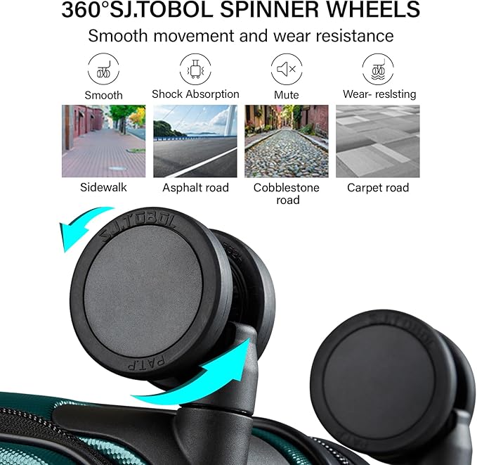 MILADA Expandable Checked Luggage 24 Inch Top Opening Travel Luggage Hard Shell Suitcases with Wheels TSA Approved Luggage Trunk Rolling Medium Checked Suitcase, Blackish Green