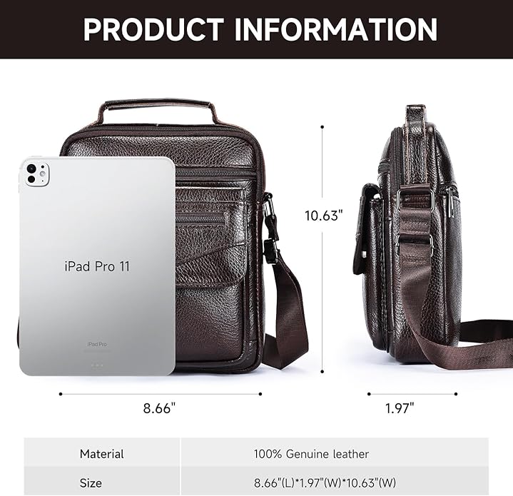 NIUCUNZH Genuine leather man purse mens crossbody sling bag small messenger shoulder Satchel