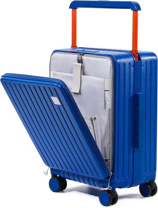 Joyway Hardshell Carry on Luggage with Front Pocket, Lightweight Hardside 20 Inch Suitcase with Spinner Wheels and TSA Lock (Blue, Carry on Luggage-20 Inch)