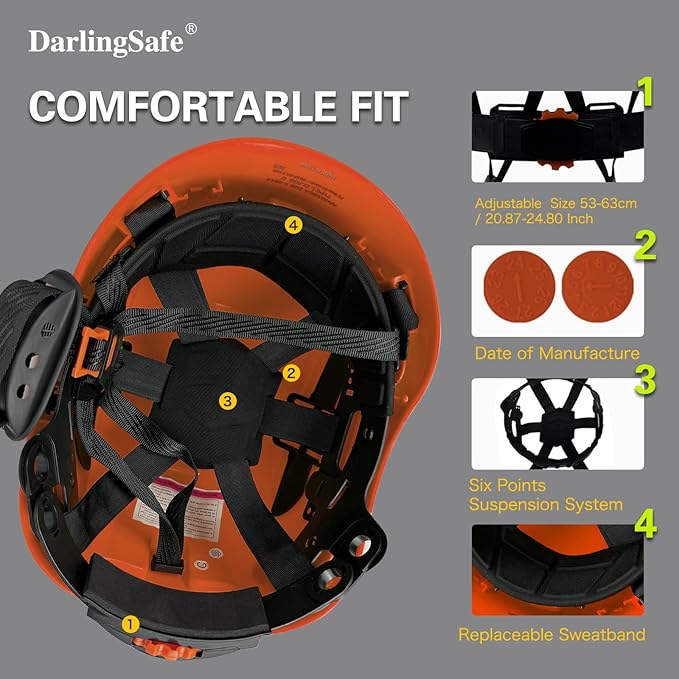 Hard Hats with Visor Bluetooth Ear Muffs Safety Helmet with Visors Mounted Safety Ear muff Hardhats Vented ANSI Z89.1 OSHA