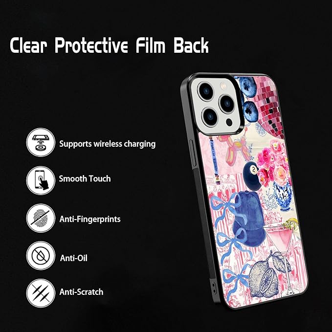 Aesthetic Collage Shockproof Protective Trendy Preppy Phone Case for iPhone 13 Pro Max Cute Flower Bow Cover