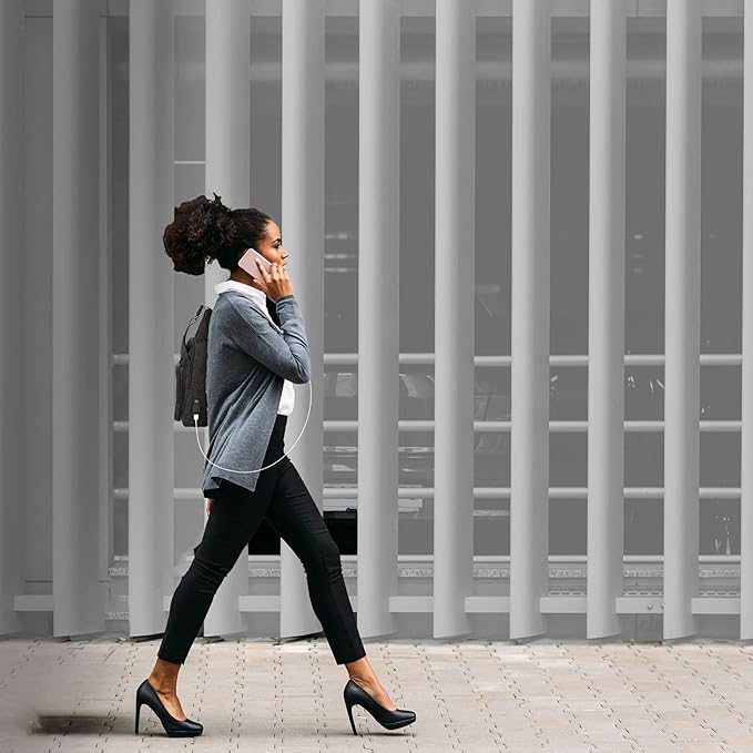 Anti-Theft Daypack Crossbody Sling Backpack, USB Charging Connector Port, Lightweight Day Pack for Travel, Hiking, Everyday, Large, Black