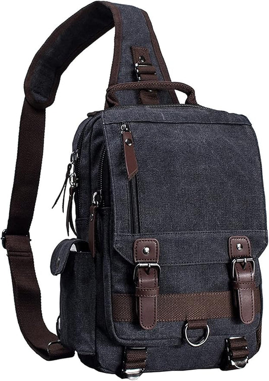 mygreen Canvas Cross Body Messenger Bag Shoulder Sling Backpack Travel Rucksack