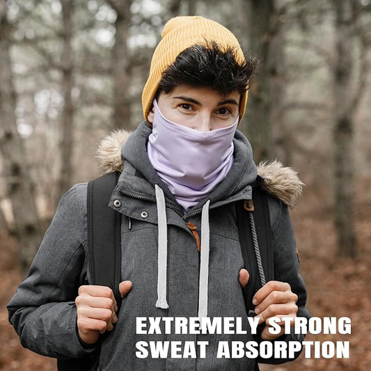 HONGTEYA 6 Pack Neck Gaiter Face Mask: Breathable Windproof Face Cover Balaclava High Elastic Earloop Bandana for Men Women