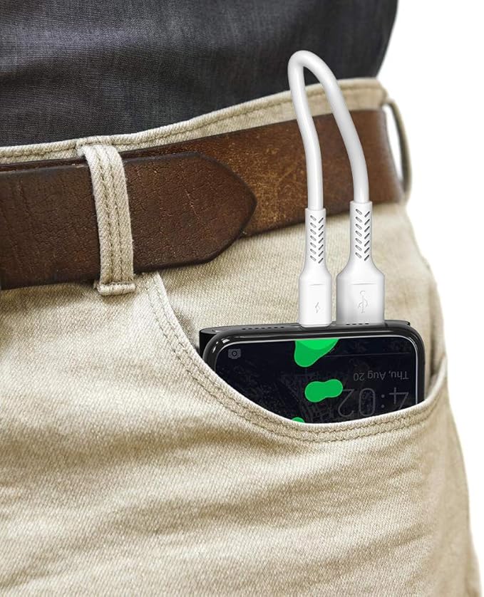 4 Inch USB C Cord Short 5 Pack Durable USB A to USB Type C Cable Fast Charging for Charging Station Compatible with Samsung Galaxy Note 10 20 S10 S20 A20 Plus LG (White)