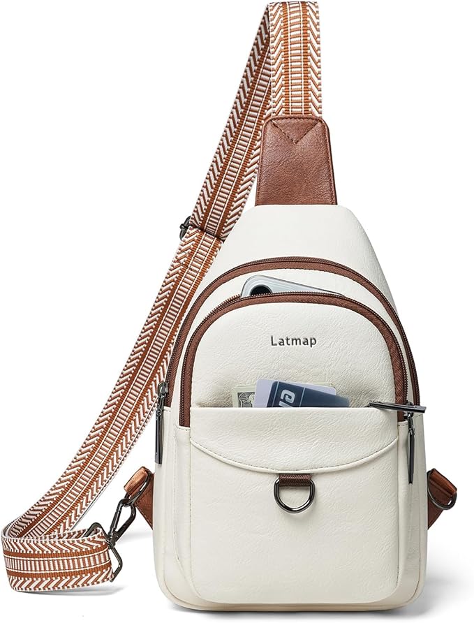 7L Sling Bag for Women Men Crossbody Belt Bag Small Travel Sling Backpack Anti Theft Chest Daypack Purse Faux Leather