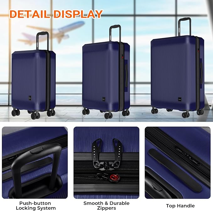 Verdi Hardside Expandable Luggage Set Carry-On/Checked Suitcase with Spinner Wheel