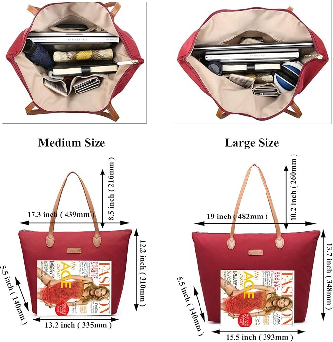 Water Resistant Light Weight Nylon Tote Bag Handbag