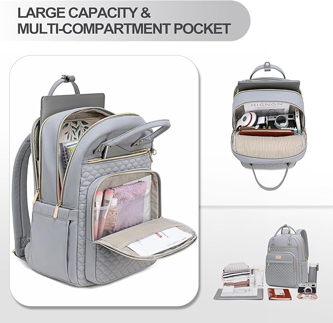 Laptop Backpack for Women,15.6 Inch Laptop Backpack for Work,Water Resistant Travel Backpack,College Bookbag with Wallet