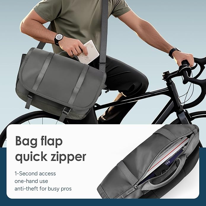 Expandable Messenger Bag Fit 16" Laptop for Men Women Work College Office Computer