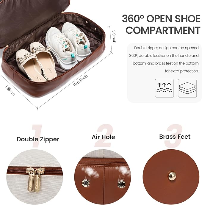 LOVEVOOK Weekender Bag, Large Travel Duffel Bag for Women with 2 Packing Cubes, Carry on Overnight Bag with Shoe Compartment, Mom Hospital Bags for Labor and Delivery