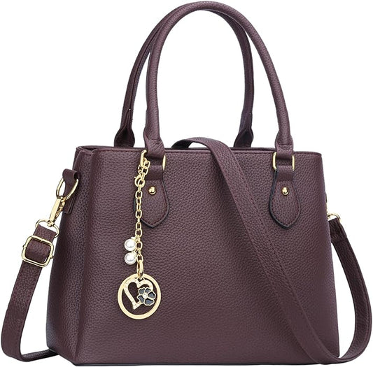 KKXIU Women Satchel Bags Handle Shoulder Handbags and Purses Pockets Zipper Leather Crossbody Bags