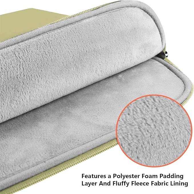 Laptop Case Sleeve 15.6 inch, Shockproof Protective Notebook Bag with Accessory Pocket, Briefcase Carrying Laptop Sleeve for 15.6" HP, ASUS, Dell, Lenovo, Acer -Off White