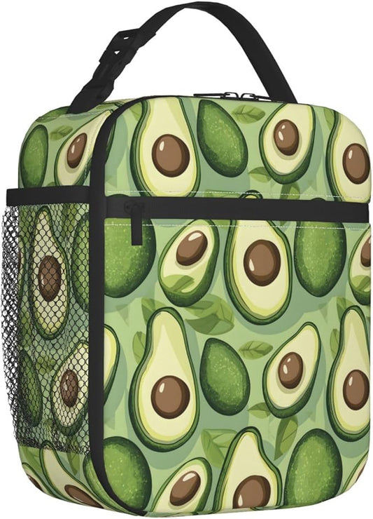 Avocado Lunch Box Insulated Lunch Bag for kids Girls Boys Women,Reusable Lunch Box Containers for Women Men,Durable Cooler Tote Bag Lunchbox for Office/School/Picnic