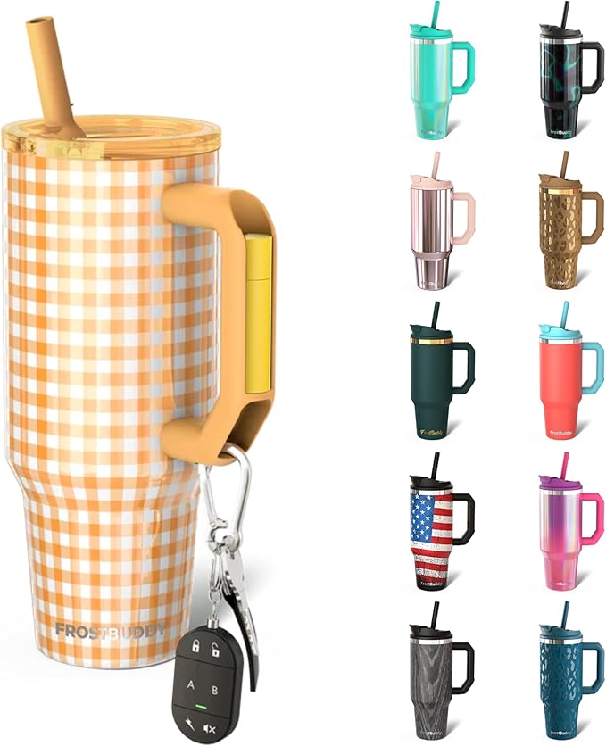 Frost Buddy Thicc Buddy - 30 oz Stainless Steel Vacuum Insulated Tumbler with Lid and Straw for Water - Travel Mug Cupholder Friendly - Gifts for Women Men Him Her (Picnic Perfect)