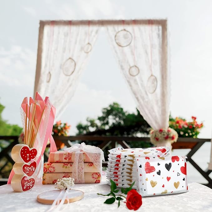 Eaasty 100 Packs Pocket Pack Travel Size Facial Tissues 3 Ply Paper Mini Wedding Tissues for Guests Travel Valentine Wedding Party Favors