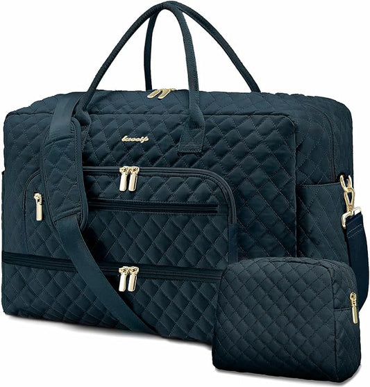 Travel Duffle Bag Weekender for Women - 38L Carry-On Overnight Bag Personal Item Bag with Shoe Compartment & Wet Pocket Weekend Tote Bags with Toiletry Bag Hospital Bags for Labor and Delivery