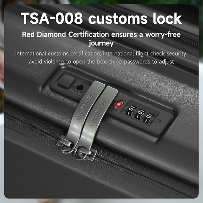 ROAMING Expandable 20 Inch Carry On Luggage with Mute Brake Wheels Airline Approved Hard Shell Suitcases with Front Pocket Top Opening Luggage with TSA Lock for Short Business Travel, Black