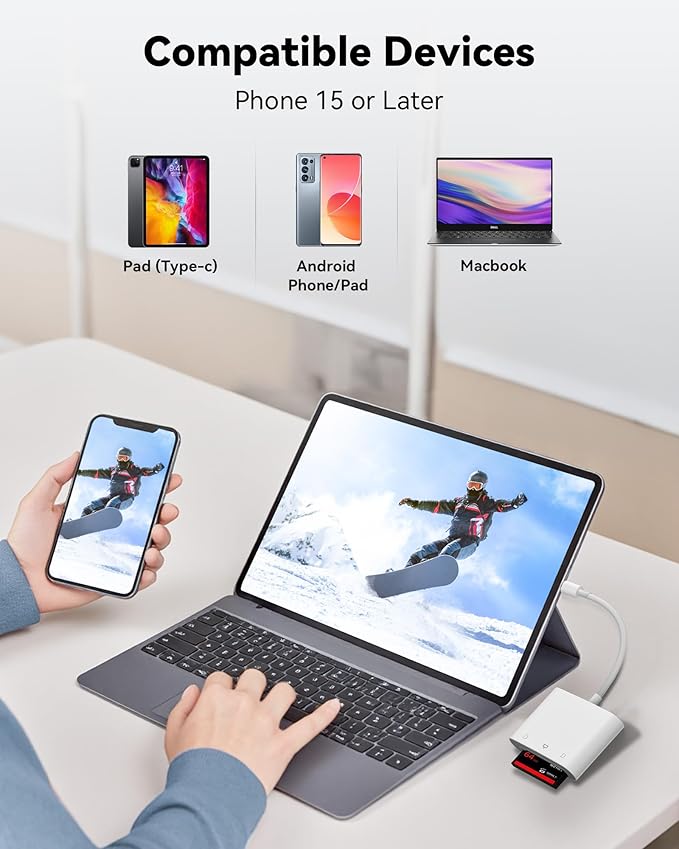 USB C SD Card Reader Adapter for MacBook, Android