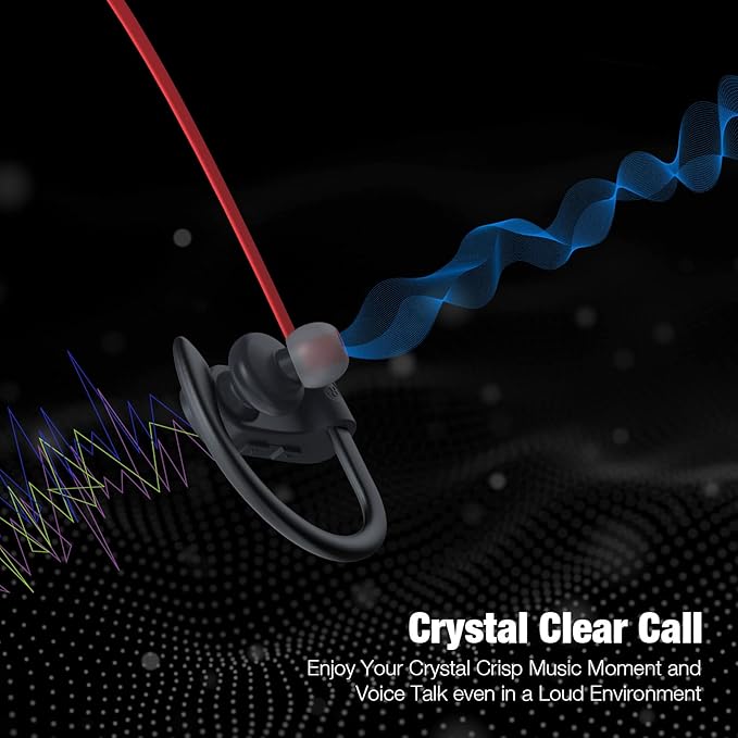 Boean Bluetooth Headphones Wireless Earbuds Bluetooth 5.3 Running Headphones IPX7 Waterproof Earphones with 16 Hrs Playtime Stereo Sound Isolation Headsets for Workout Gym