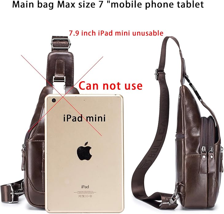 LUKZIJAES Genuine Leather Sling Bag for Men