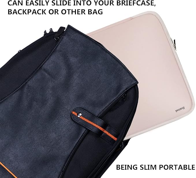 Laptop Sleeve Case 14 inch, Durable Shockproof Protective Computer Cover Flip Case Briefcase Carrying Bag Compatible with 14" HP, Lenovo, Asus, Acer, Notebook, Chromebook Computer, Pink