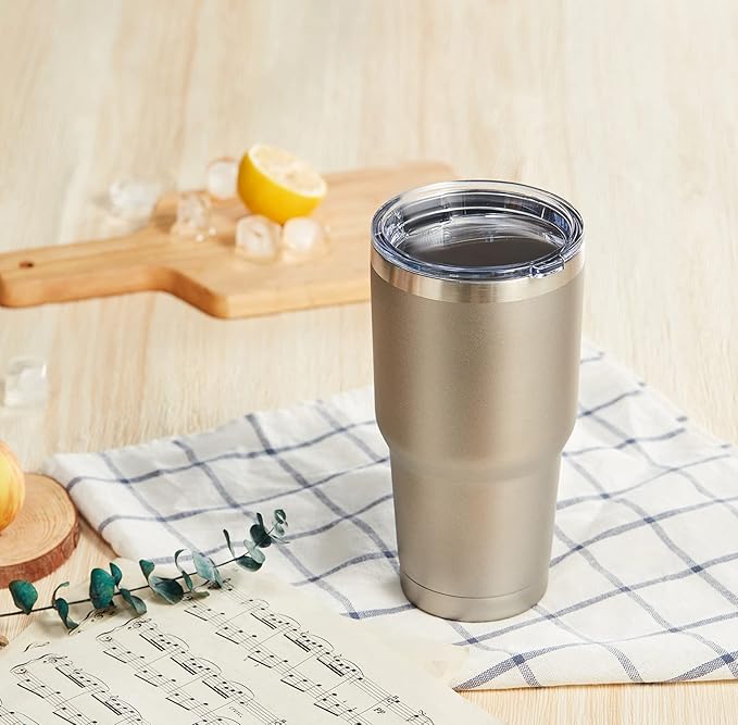 COMOOO 30oz Stainless Steel Tumbler with Lid Insulated Tumbler Coffee Cup Durable Double Wall Vacuum Travel Coffee Mug Thermal for Hot and Cold Drinks (Grey, 1 Pack)