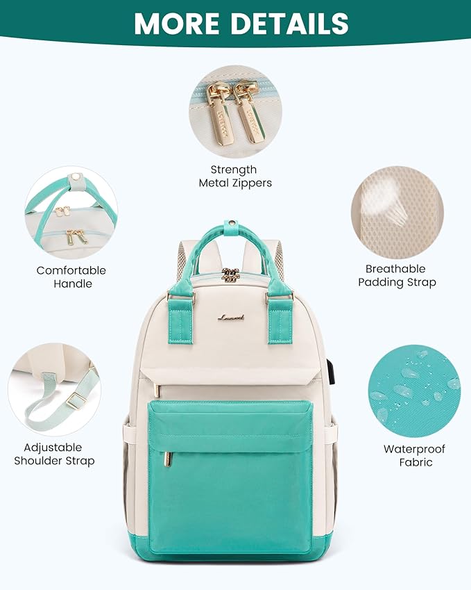 LOVEVOOK Laptop Backpack for Women 15.6 Inch Laptop Bag with USB Port, Fashion Waterproof Backpacks Teacher Nurse Stylish Travel Bags Vintage Daypacks for College Work