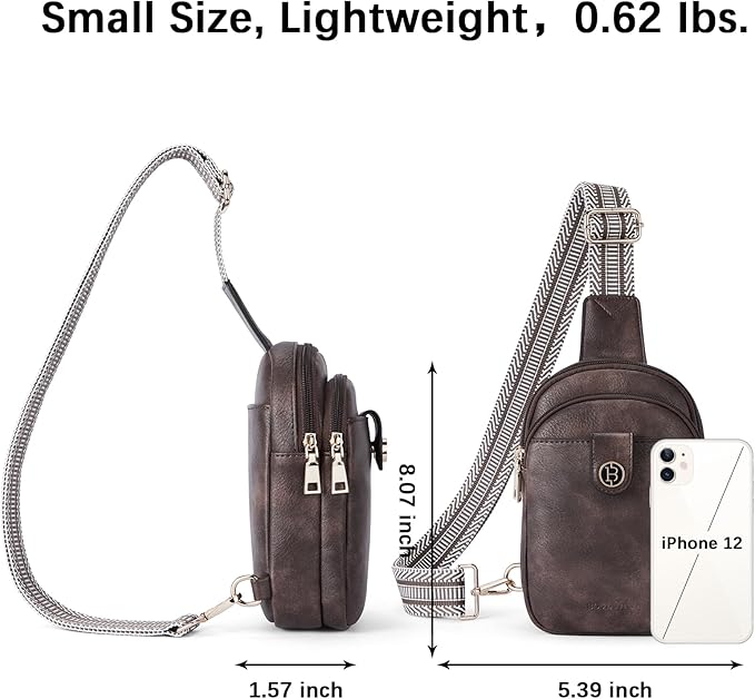 BOSTANTEN Small Sling Bag Crossbody Bags for Women Trendy Crossbody Purse Leather Chest Bag
