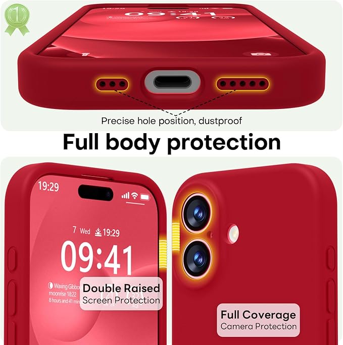 LOVE 3000 Designed for iPhone 17 Case, Premium Silicone [Compatible with Magsafe][Soft Anti-Scratch Microfiber Lining] Shockproof Protective Phone Case for Men Women 6.3", Red