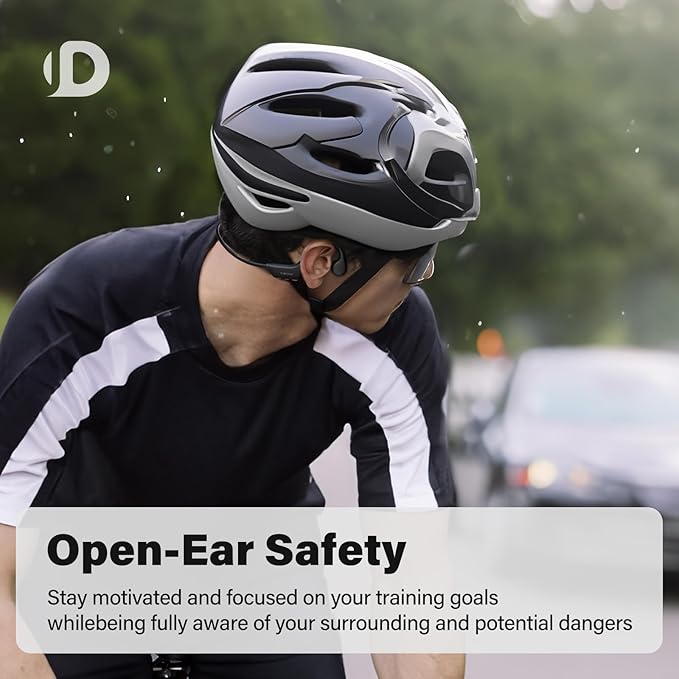 Bone Conduction Headphones, Open Ear Headphones Wireless Earphones, 32GB MP3, 8 Hours Playtime, Bluetooth 5.3, IP68 Waterproof Earphones for Running and Fitness Workout - Red