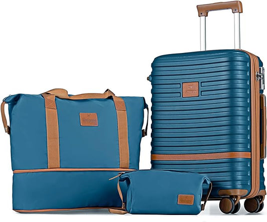 Joyway Carry On Luggage 20 Inch Expandable Suitcase with Spinner Wheel, 3 Piece Hard Shell Luggage Set with TSA Lock(Navy Blue)