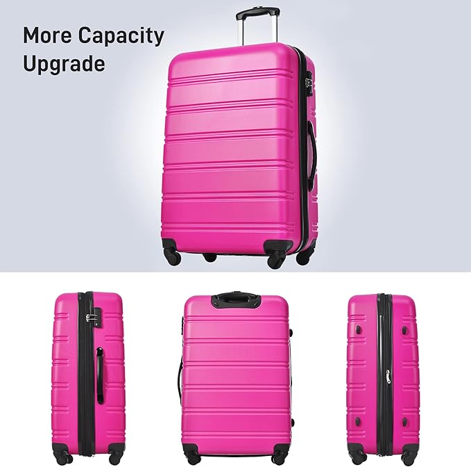 Merax Luggage sets of 13 Piece 16 20 20 28 IN Carry on Luggage Hard Case Pink Luggage Expandable Checked Luggage Suitcase Set with Wheels