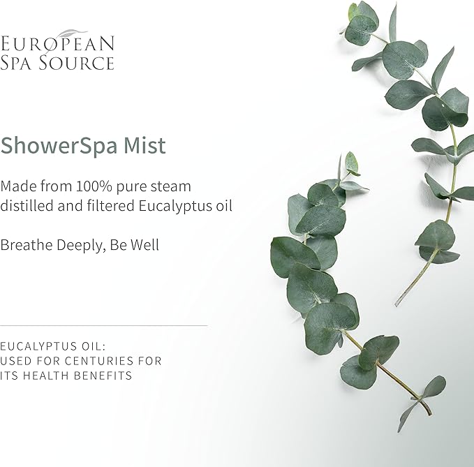 Energizing Lemongrass + Eucalyptus ShowerSpa Mist Spray for Aromatherapy, at Home Spa Experience, Sinus Congestion Relief, and Tension Relief, 4 fl oz.