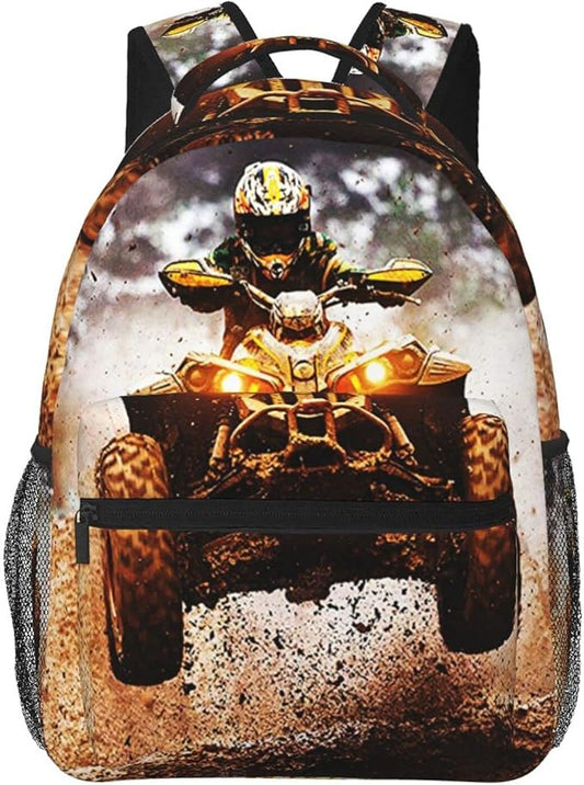 Backpack Dirt Quad Bike 4 Wheelers Off Road Ride on ATV, Travel Laptop Backpacks Casual College Daypack School Bag for Boys Girls Men Adult